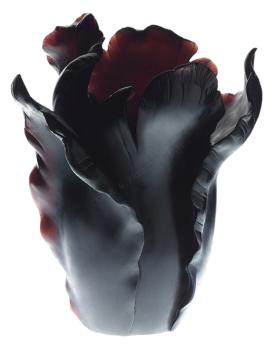 Black appaloosa vase - Daum